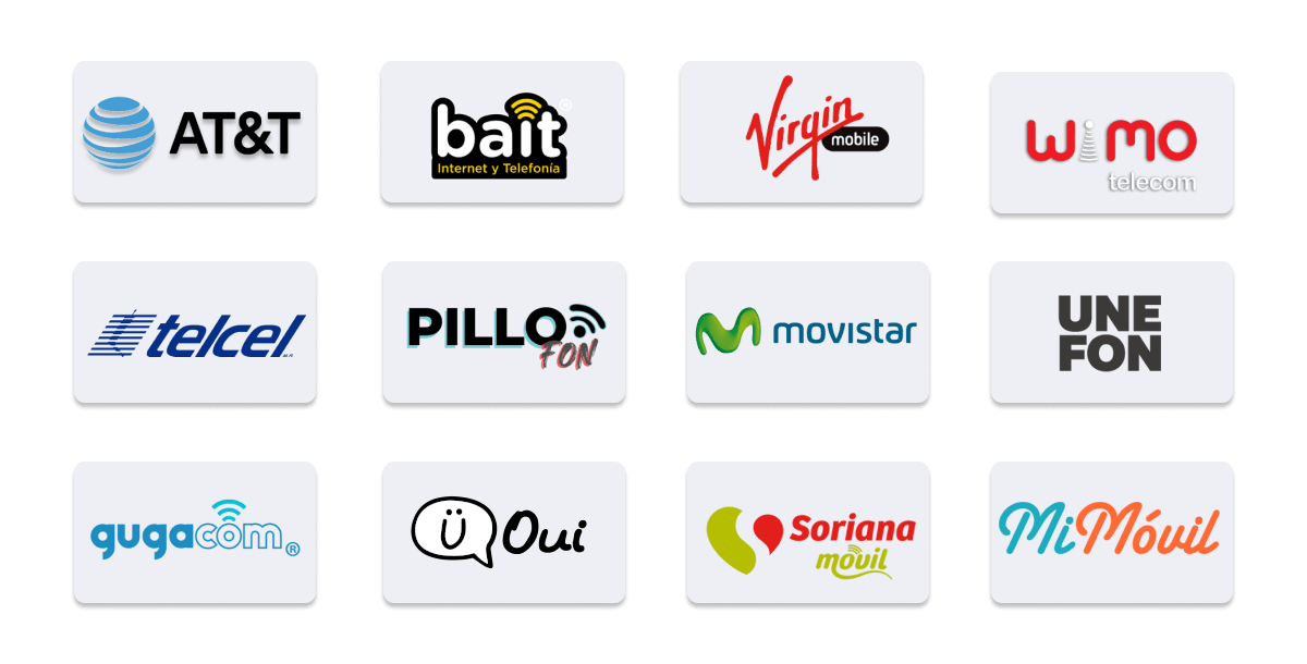 Compañias para la venta de recargas Telcel, Bait, Movistar y mucho mas!