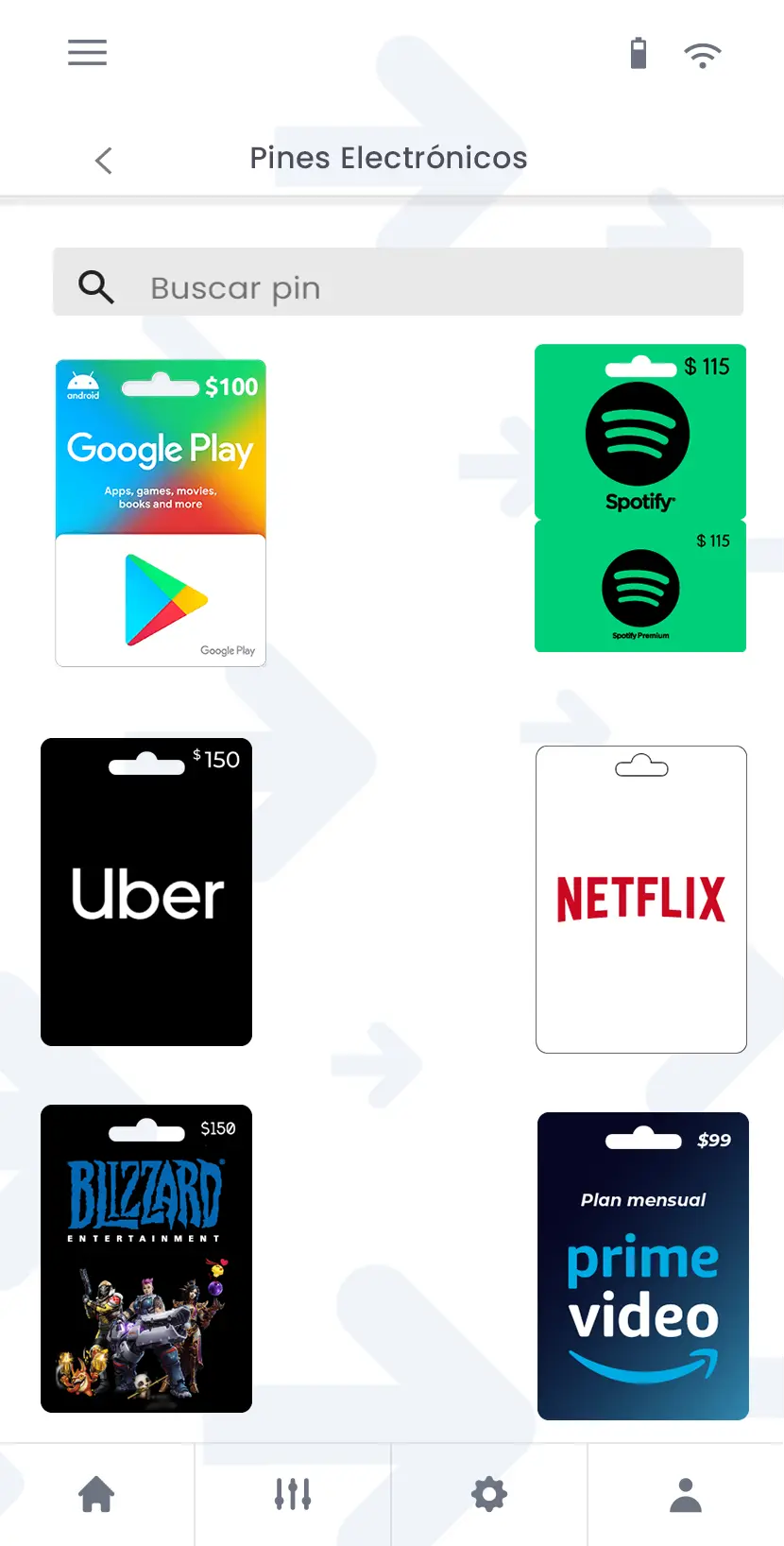 App para venta de pines electrónicos